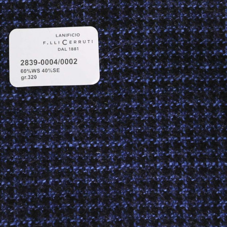 2839-0004/0002 Cerruti Lanificio - Vải Suit 100% Wool - Xanh Dương Trơn
